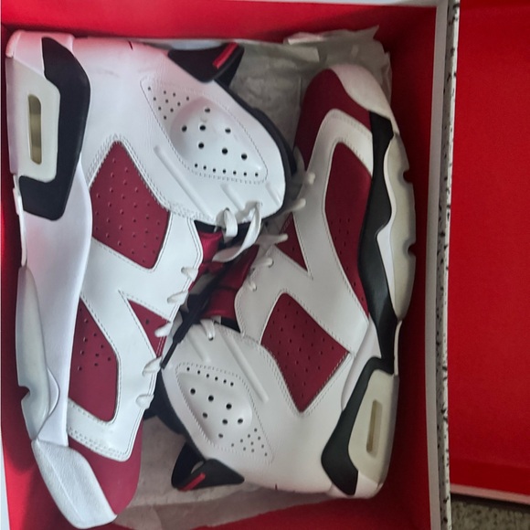 Jordan Red and White Sneakers - Picture 1 of 3